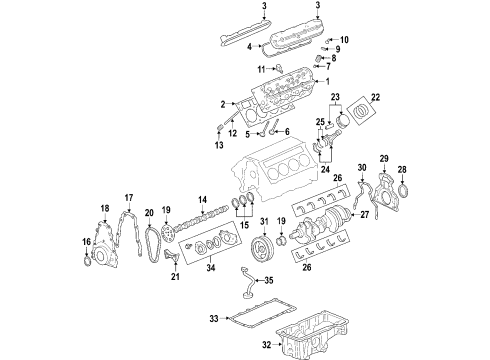 2006 Pontiac GTO Engine Crankshaft Diagram for 12570249