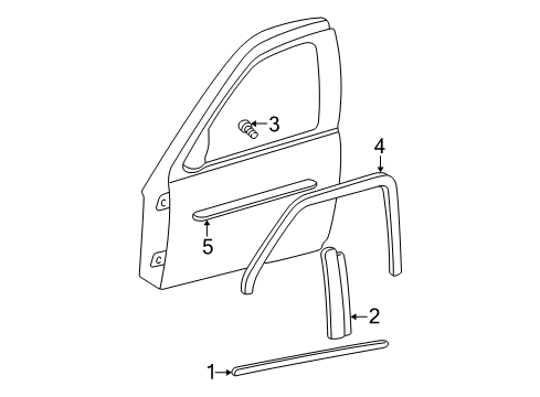 2003 Oldsmobile Alero Exterior Trim - Front Door Diagram