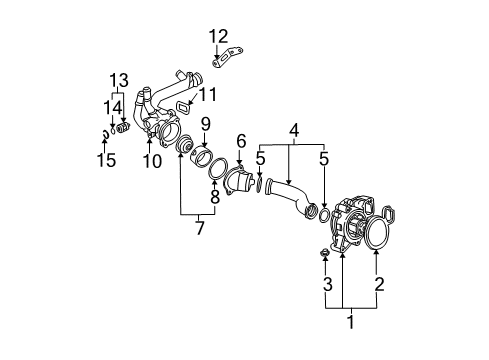 2006 Saturn Vue Cooling System, Radiator, Water Pump, Cooling Fan Diagram 1 - Thumbnail