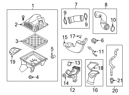 2013 Buick Verano Duct,Air Cleaner Outlet Front Diagram for 13354901