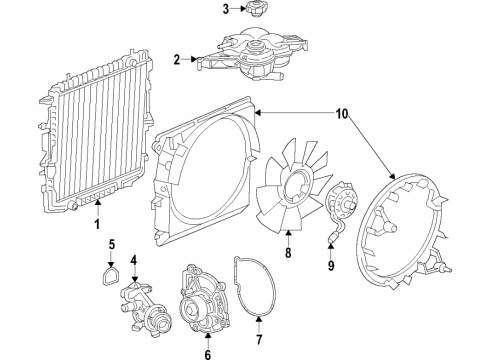 2017 Chevy Express 3500 Cooling System, Radiator, Water Pump, Cooling Fan Diagram 6 - Thumbnail