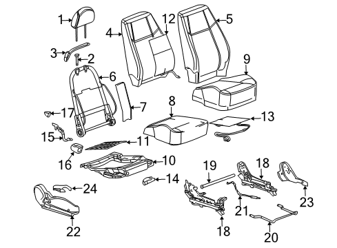 2005 Chevy Cobalt Cover Assembly, Passenger Seat Cushion *Gray Diagram for 25822766