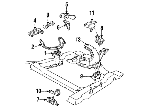 1986 Buick Century Engine & Trans Mounting Diagram 1 - Thumbnail