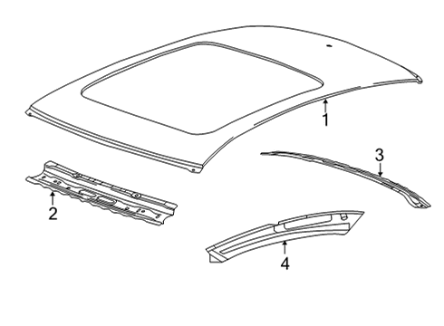 2020 Cadillac CT5 Roof & Components Diagram