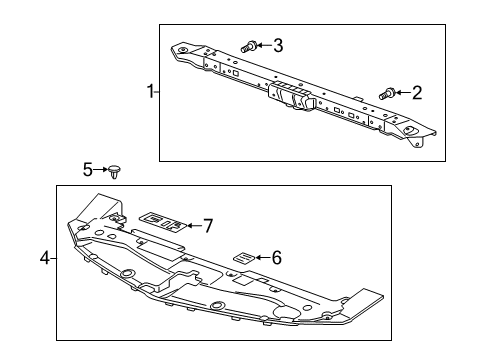 2014 Cadillac ELR Radiator Support, Splash Shields Diagram