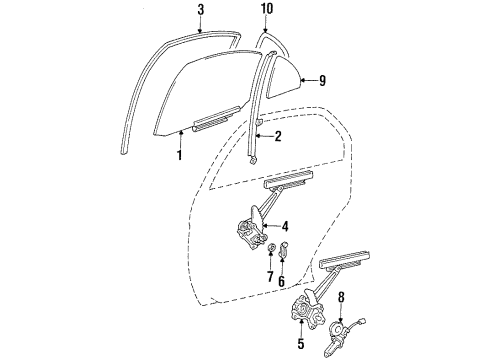 2002 Chevy Prizm CHANNEL, Rear Door Window Glass Run Diagram for 94857684