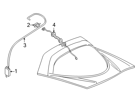 1999 Chevy Corvette Cable Assembly, Radio Antenna Extension Diagram for 10280798