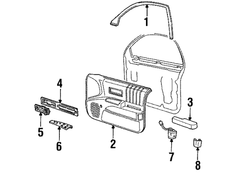 1994 Chevy Caprice Speaker Assembly, Radio Front Side Door Diagram for 16079561