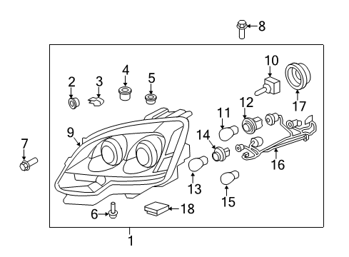 2009 GMC Acadia Headlamps, Electrical Diagram 1 - Thumbnail