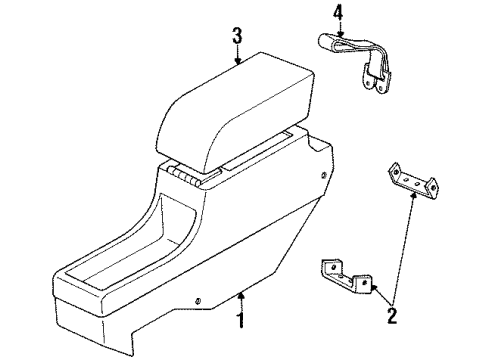 1992 Pontiac Grand Prix CONSOLE, Floor Console Diagram for 12511266