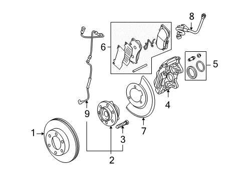 2010 Hummer H3T Brake Components, Brakes Diagram 1 - Thumbnail