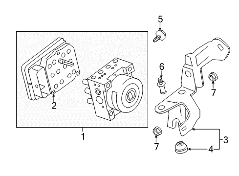 2017 Cadillac XTS Bracket, Electronic Brake Control Module Diagram for 20932010