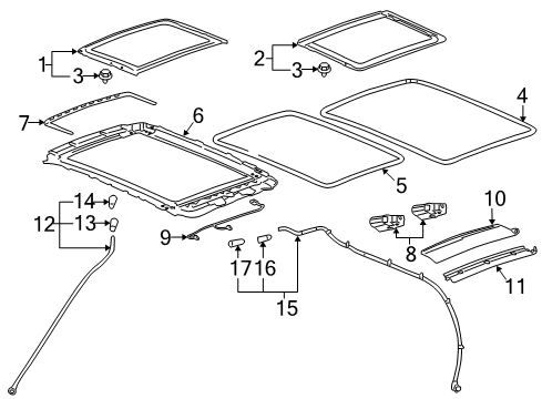 2010 Cadillac SRX Sunroof Diagram 2 - Thumbnail