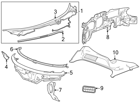 2021 Chevy Corvette Insulator Assembly, Da Pnl Inr Diagram for 84704107