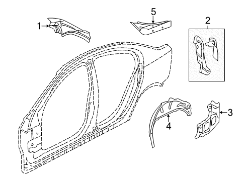 2015 Chevy Caprice Inner Structure - Quarter Panel Diagram