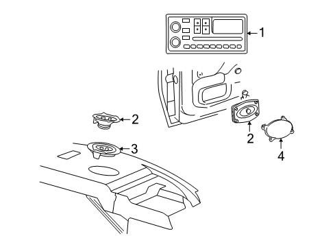 2005 Pontiac Sunfire Speaker Assembly, Radio Rear Diagram for 16151222