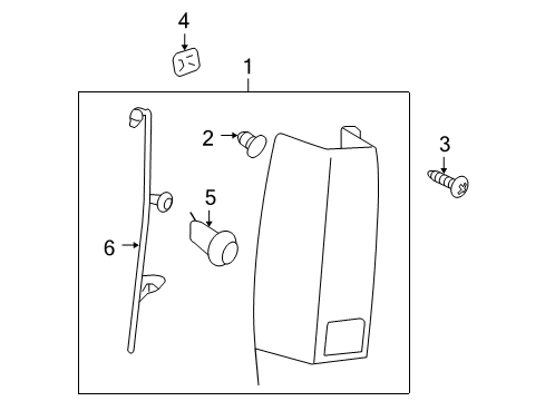 2012 Cadillac Escalade Lamp Assembly, Tail Diagram for 22884386