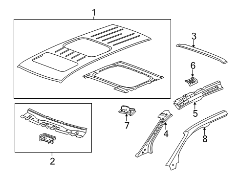 2014 Chevy Traverse Roof & Components Diagram