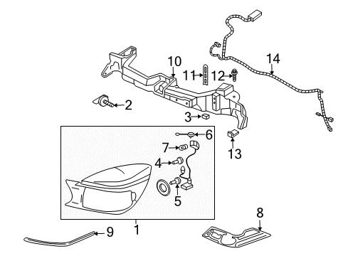 2004 Buick Rendezvous Applique Asm,Headlamp (R.H.) *Chrome *Chrome Diagram for 12335762