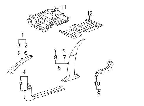 2004 Buick LeSabre Molding Assembly, Windshield Side Upper Garnish *Neutral Diagram for 25766612