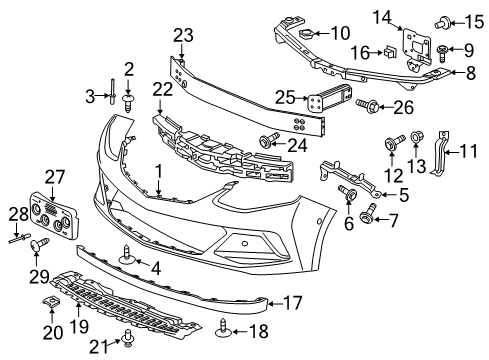 2017 Chevy Volt Deflector Pkg, Radiator Air Lower Diagram for 23142930