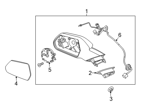 2017 Chevy Camaro Gasket, O/S Rr View Mir Diagram for 84784510