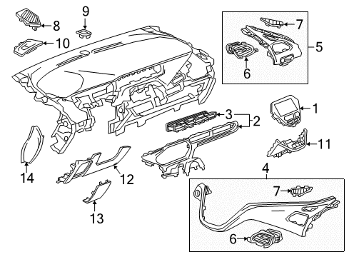 2018 Chevy Bolt EV Plate Assembly, Instrument Panel Trim *Piano Black Diagram for 94515587