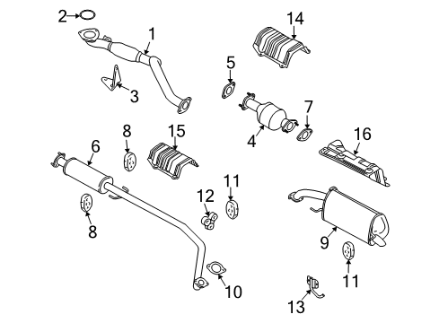 2011 Chevy Aveo5 Exhaust Muffler Assembly (W/ Exhaust Pipe & Rear Muffler) Diagram for 96654227