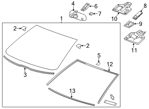 2014 Cadillac ELR Cover, Inside Rear View Mirror Wiring Harness Upper (Do N*Black Diagram for 22916690