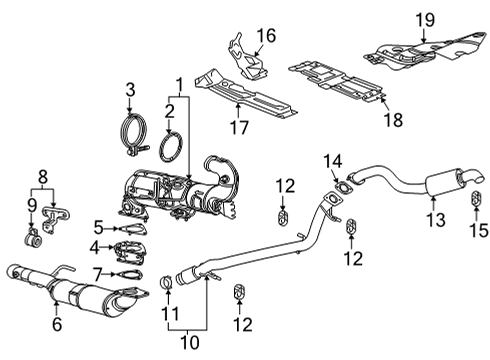 2022 GMC Yukon Exhaust Components Diagram 3 - Thumbnail