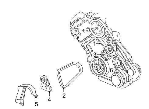 1999 Cadillac Seville Belts & Pulleys, Maintenance Diagram