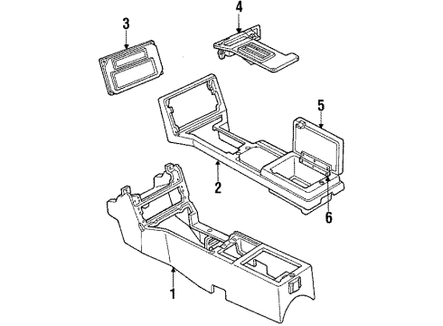 1984 Pontiac Firebird Console,Front Floor Upper Diagram for 10018434