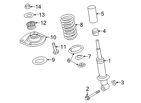 2017 Chevy SS Rear Shock Absorber Assembly Diagram for 92269317