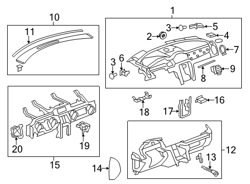 2011 Buick Enclave Cover Assembly, Instrument Panel Compartment Access Hole *Ebony Diagram for 22771147