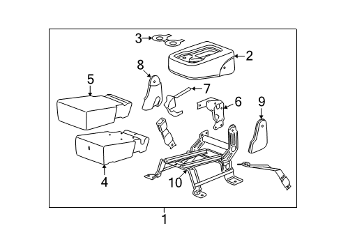 2007 Cadillac Escalade EXT Front Seat Components Diagram 1 - Thumbnail