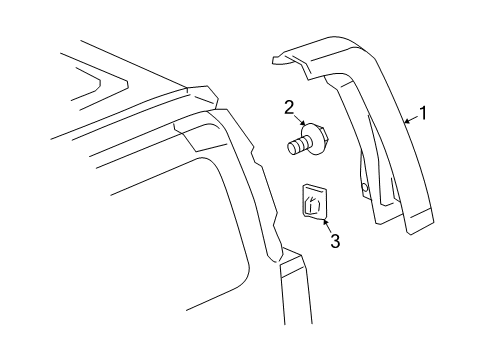 2007 Hummer H3 Exterior Trim - Rear Body Diagram