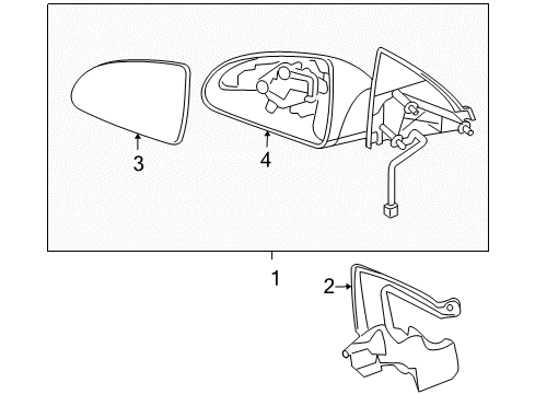 2007 Pontiac G6 Outside Mirrors Diagram 1 - Thumbnail