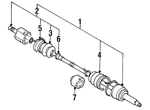 2000 Chevy Metro Front Wheel Drive Shaft Diagram for 30018146