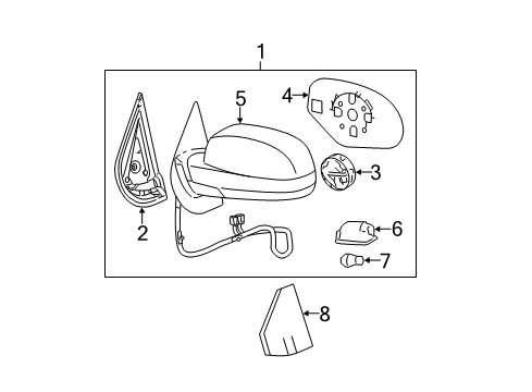 2010 Chevy Silverado 2500 HD Outside Mirrors Diagram 2 - Thumbnail