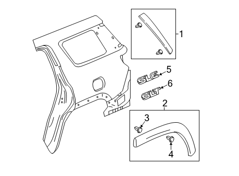 2018 GMC Acadia Exterior Trim - Quarter Panel Diagram