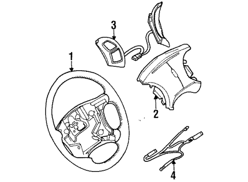 1996 Oldsmobile Cutlass Supreme Steering Column, Steering Wheel Diagram 3 - Thumbnail