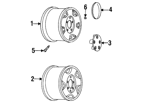 1996 Chevy K1500 Suburban Wheels Diagram 1 - Thumbnail