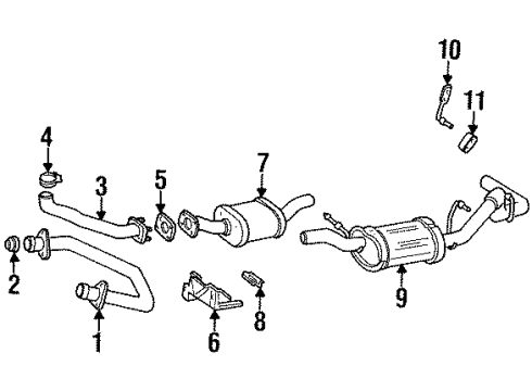 1995 Chevy Tahoe Gasket,Exhaust Manifold Pipe Diagram for 15954812