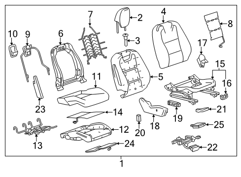 2011 Chevy Camaro Cover Assembly, Passenger Seat Cushion *Medium Duty Titanium Diagram for 92246868