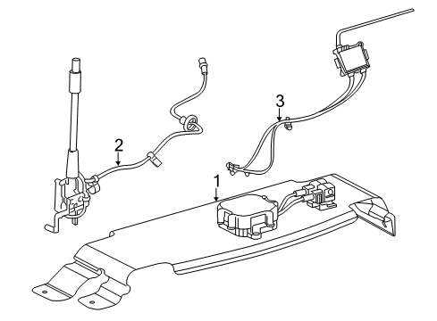 2018 Chevy Corvette Module Assembly, Radio Antenna (Eccn=7A994) Diagram for 84392887