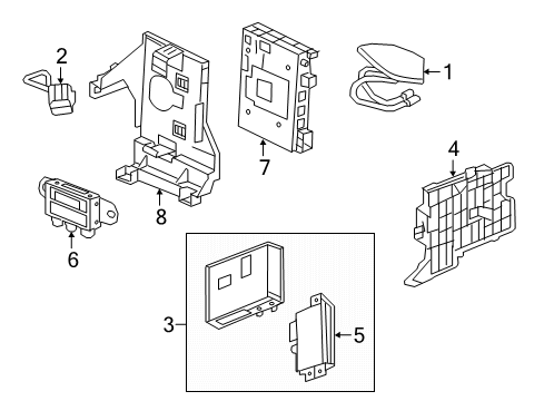 2019 Cadillac XT5 Communication System Components Diagram