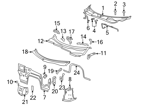 2007 Pontiac Solstice Cowl Diagram