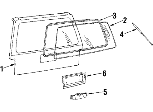 1987 Chevy Cavalier Gate & Hardware Diagram