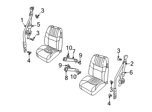 2003 Chevy Monte Carlo Passenger Seat Belt Kit (Buckle Side) *Medium Neutral *Neutral Diagram for 89024330