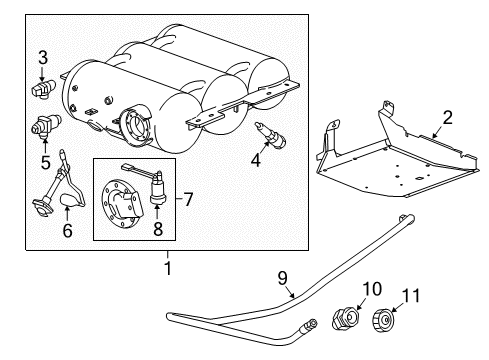 2015 GMC Savana 2500 Fuel System Components, Fuel Delivery Diagram 3 - Thumbnail